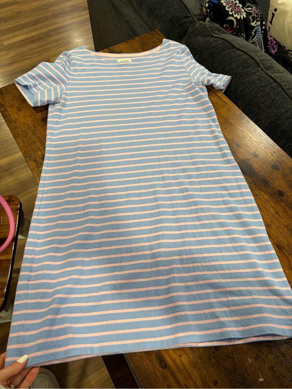 Joules Blue & Pink Striped Knit dress